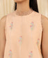 Women's Unstitched Embroidered Blended Organza Pink 3 Piece Suit